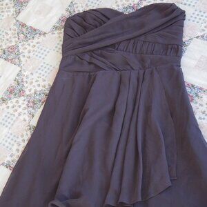 Express Gray Ruched A-line Cocktail Dress with Sweetheart Neckline